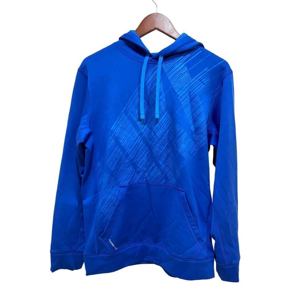 Nike Therma Fit Fleece Pullover Blue Hoodie Athletic Cozy Men's Size S